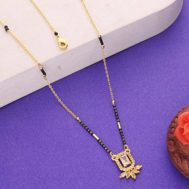 Micro gold polish manglsutra 2066 Wholesale artificial jewellery suppliers